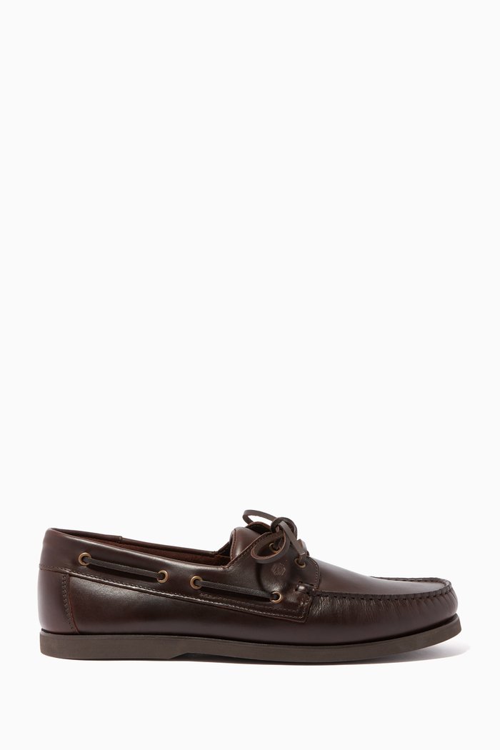 

Dynamic Leather Boat Shoes, Brown