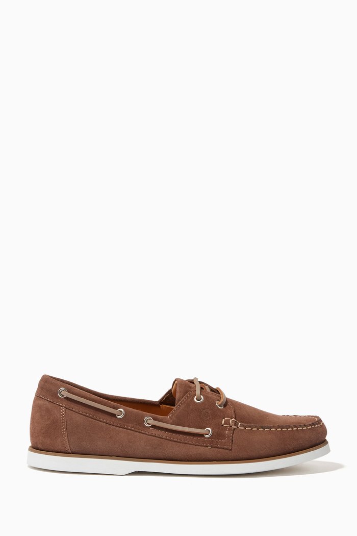 

Dynamic Suede Boat Shoes, Brown