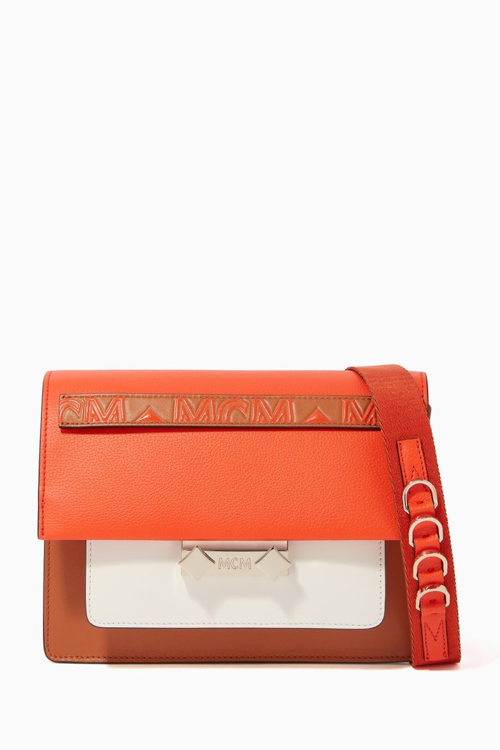 

Small Milano Leather Shoulder Bag, Orange