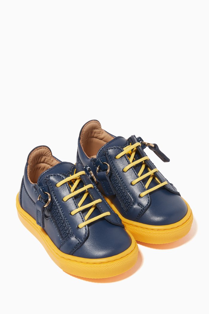 

Frankie Low-Top Leather Sneakers, Blue