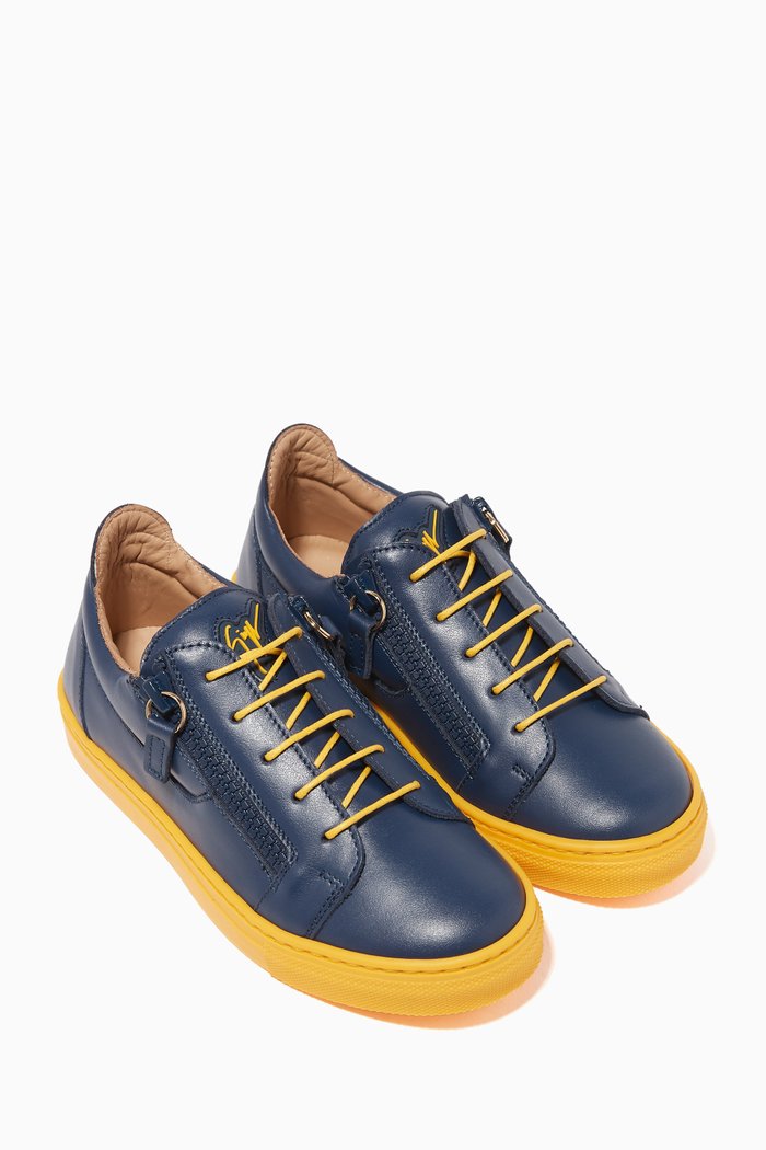 

Frankie Leather Low-Top Sneakers, Blue