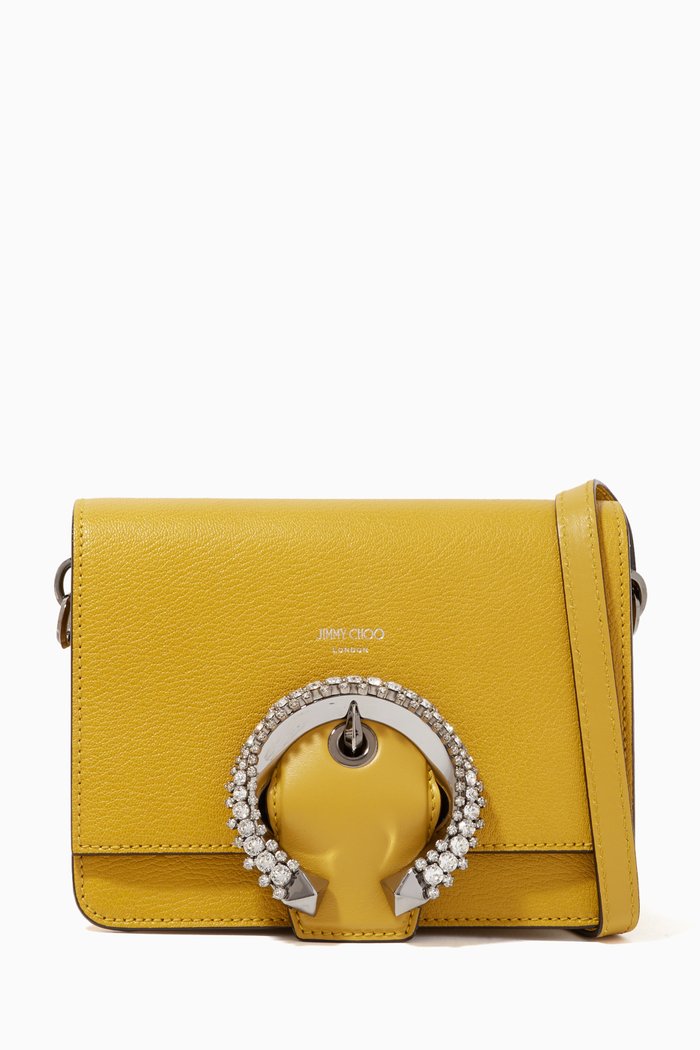Madeline S Goat Calf Leather Shoulder Bag, Yellow