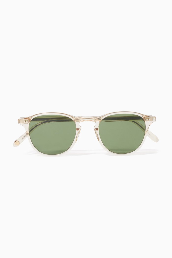 Hampton 46 Acetate Round-Frame Sunglasses, Green
