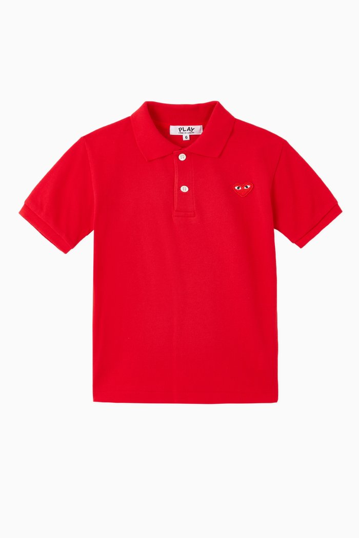 

Logo Appliqué Cotton Piqué Polo, Red