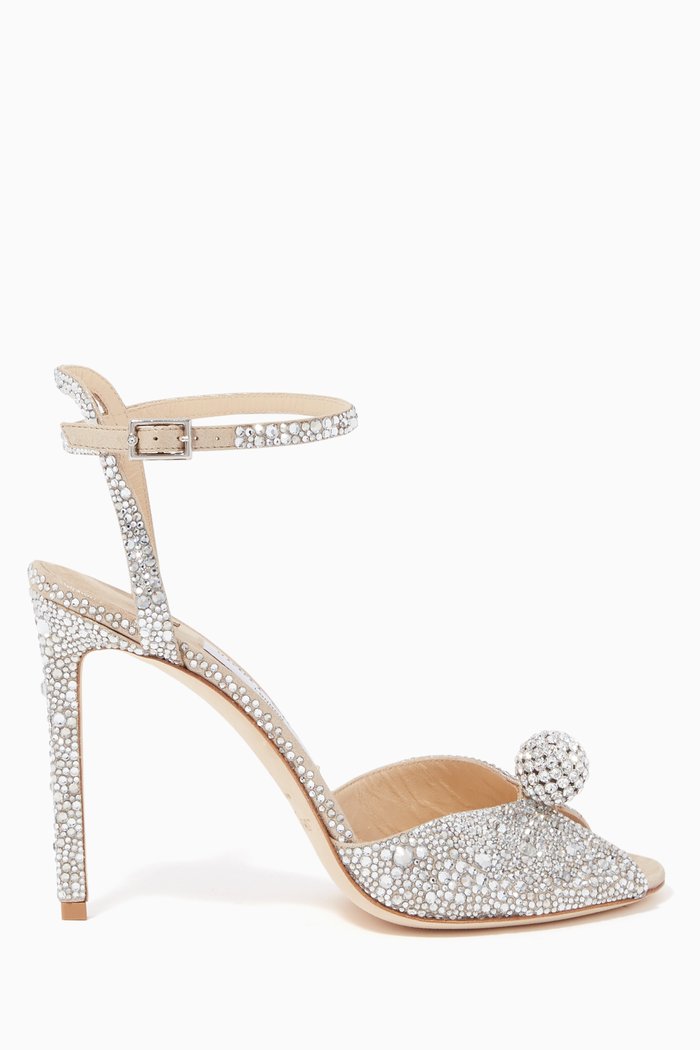 

Sacora 100 Crystal Suede Sandals, Neutral