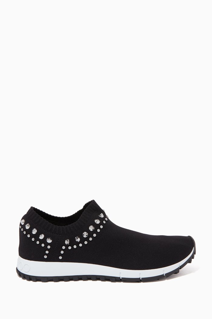 

Verona Stud Embellished Knit Sneakers, Black