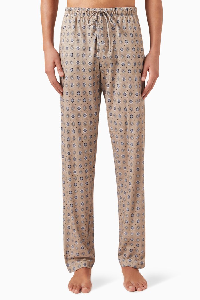 

Night & Day Lounge Pants in Interlock Cotton Knit, Multicolour