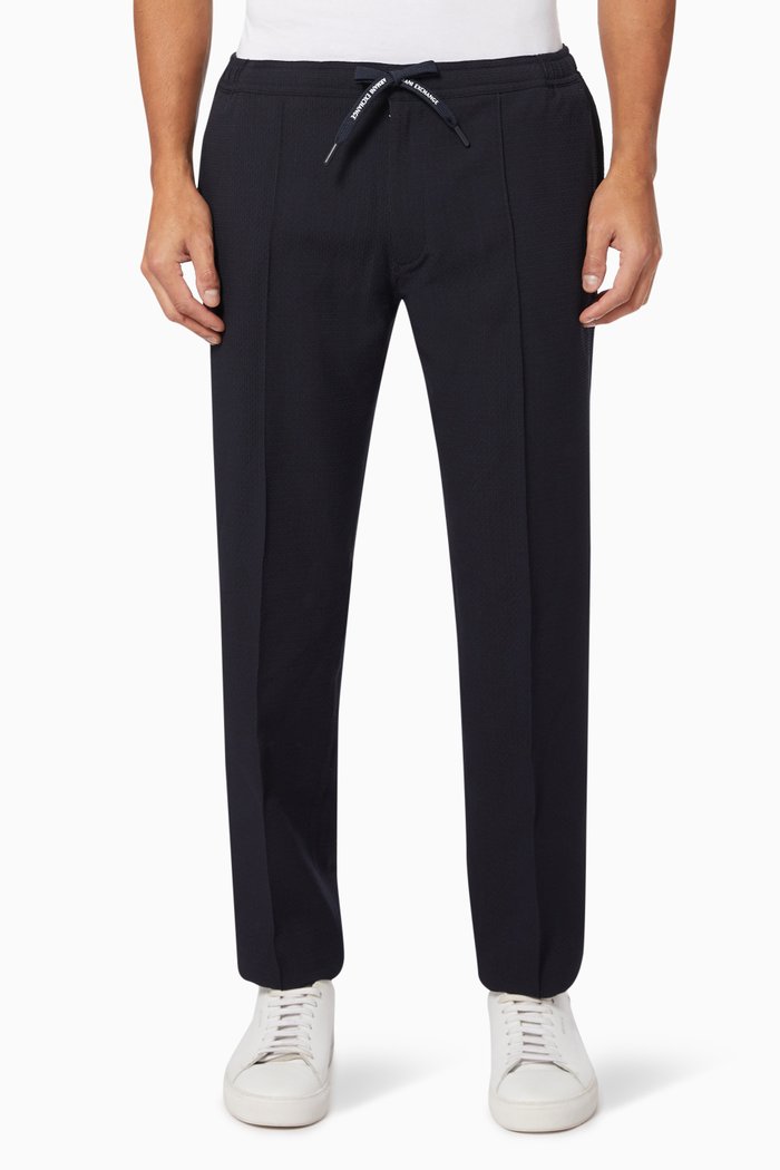 

Crease Joggers in Stretch Viscose, Blue
