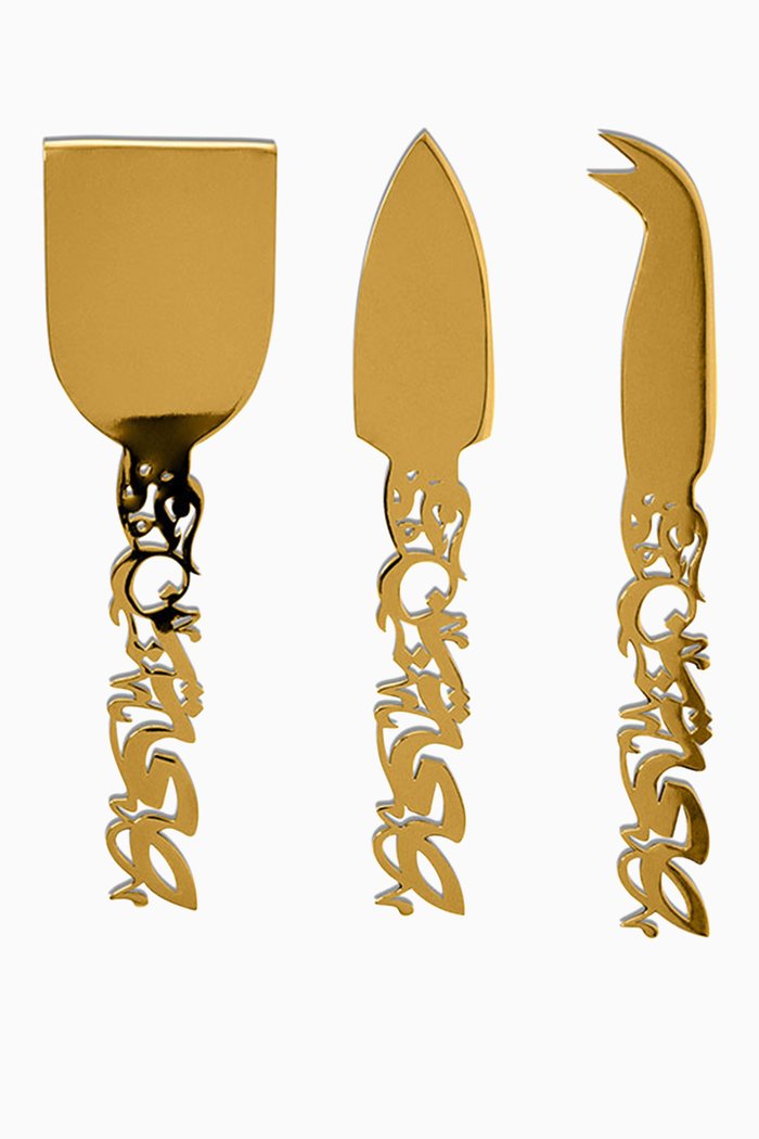 

Sahtein Cheese Knives, Set of 3, Gold