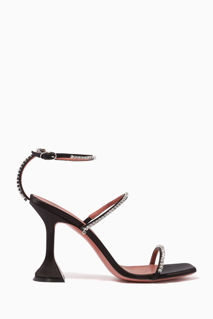 

Gilda 95 Satin Sandals, Black