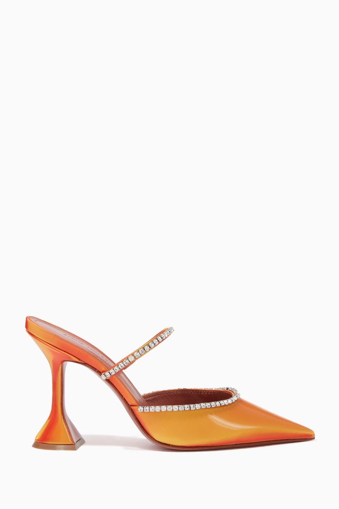 

Gilda 95 Glitter Leather Mules, Orange