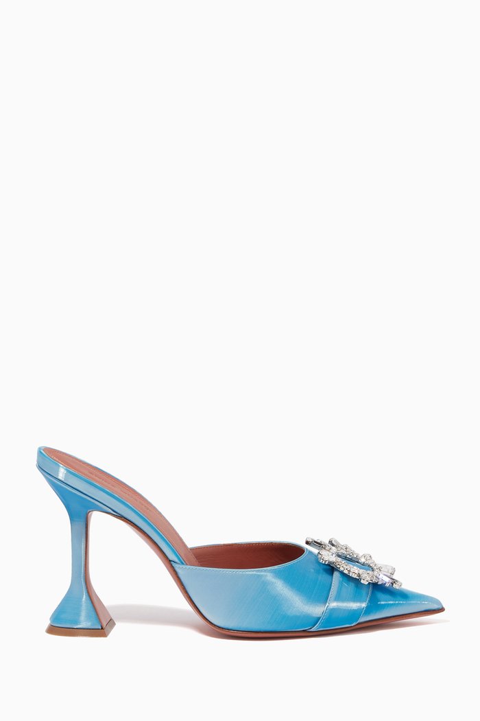 Begum Mules in Shadow Nappa, Blue