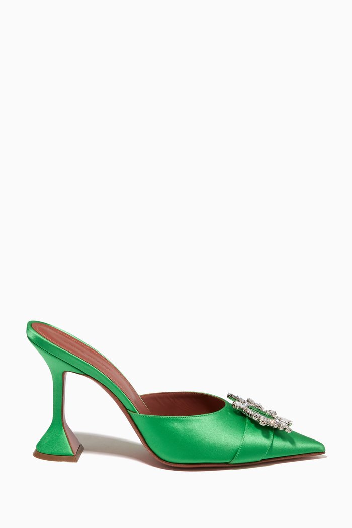 

Begum 95 Satin Mules, Green