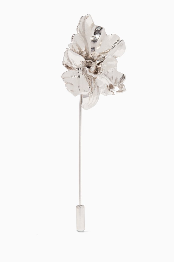 

Strong Orchid Platinum-Plated Silver Lapel Pin