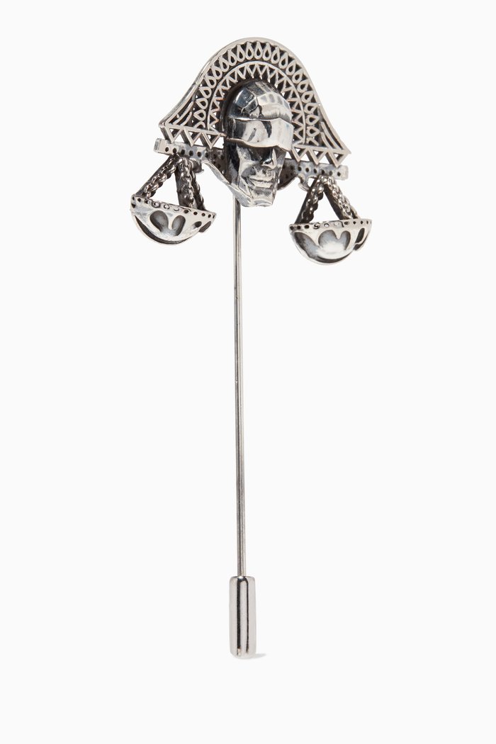 

Libra Platinum-Plated Silver Lapel Pin