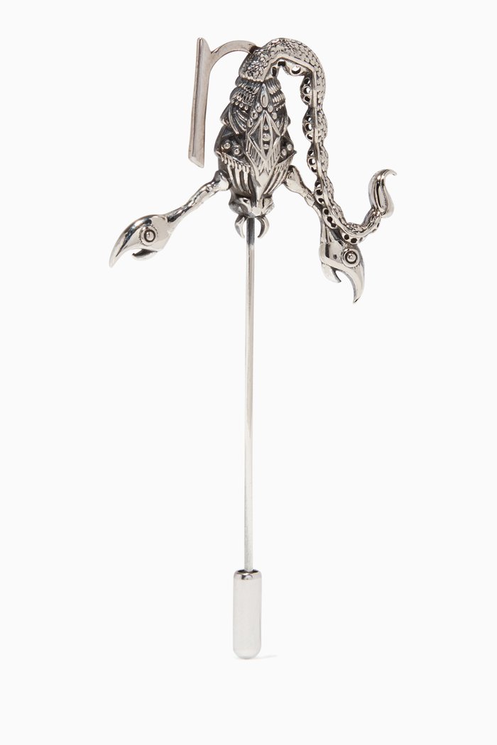 

Scorpio Platinum-Plated Silver Lapel Pin