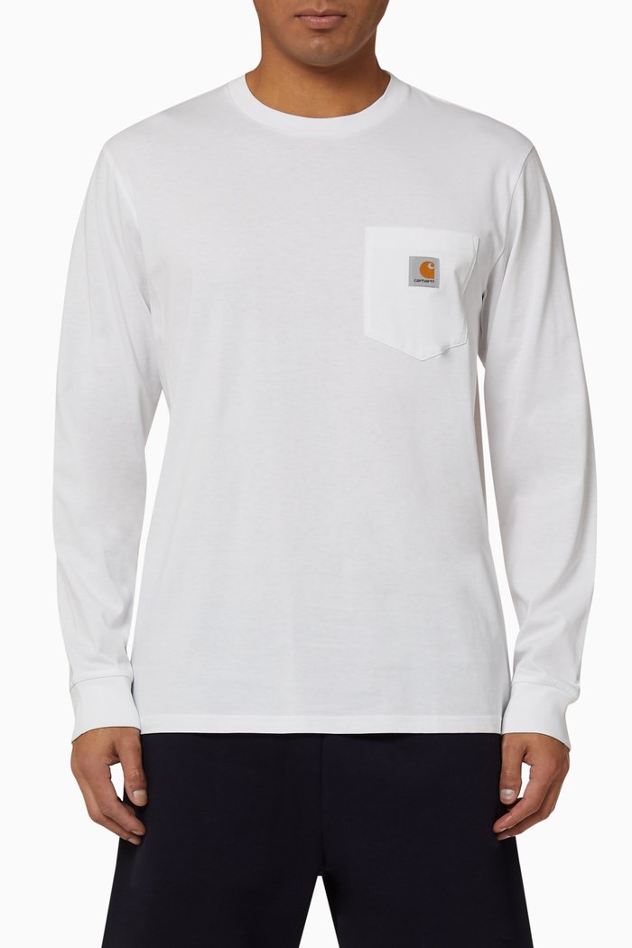 

Logo Patch Pocket Cotton T-Shirt, White