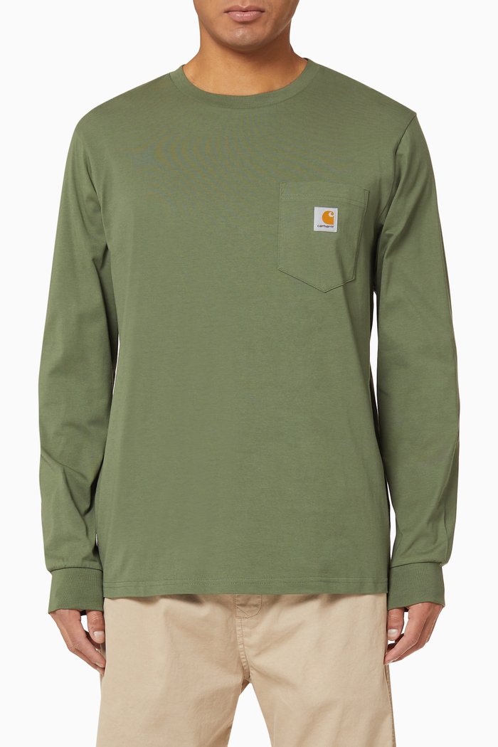 

Logo Patch Pocket Cotton T-Shirt, Green