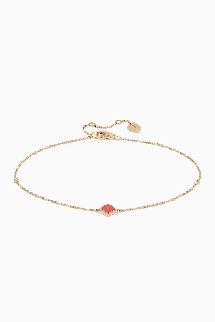 

Cleo Coral & Diamond Anklet, Yellow