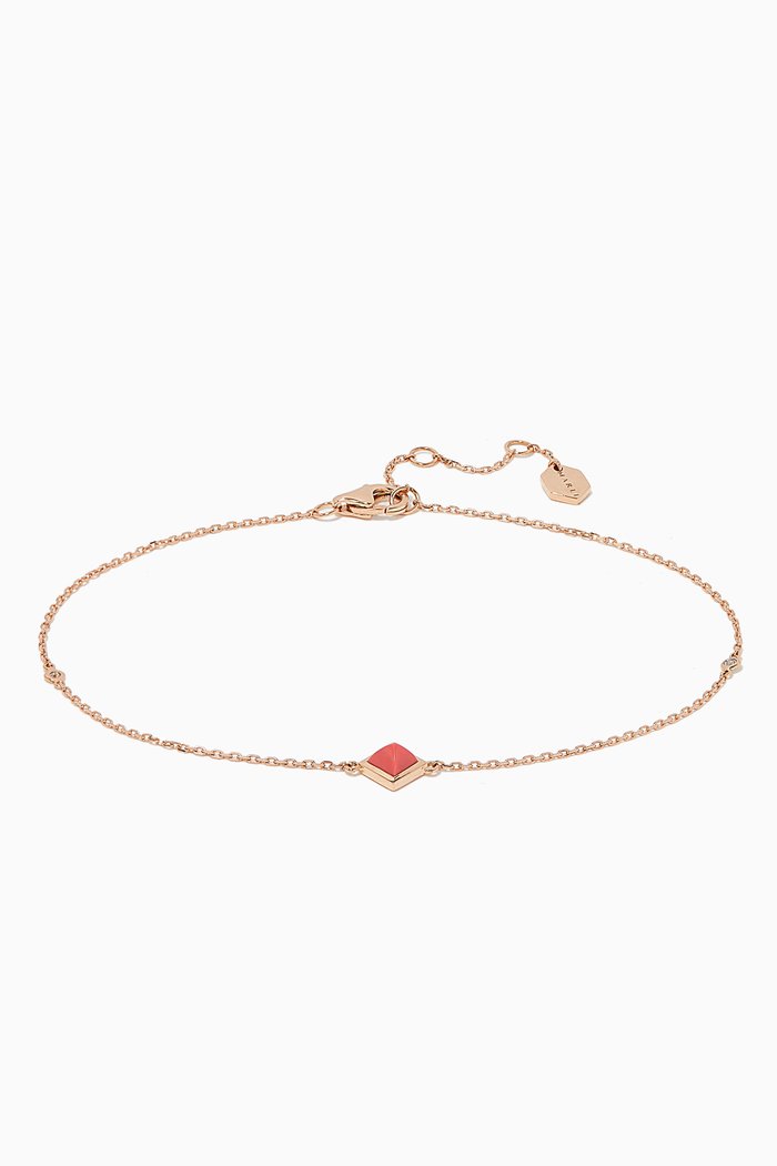 

Cleo Coral & Diamond Anklet, Rose gold