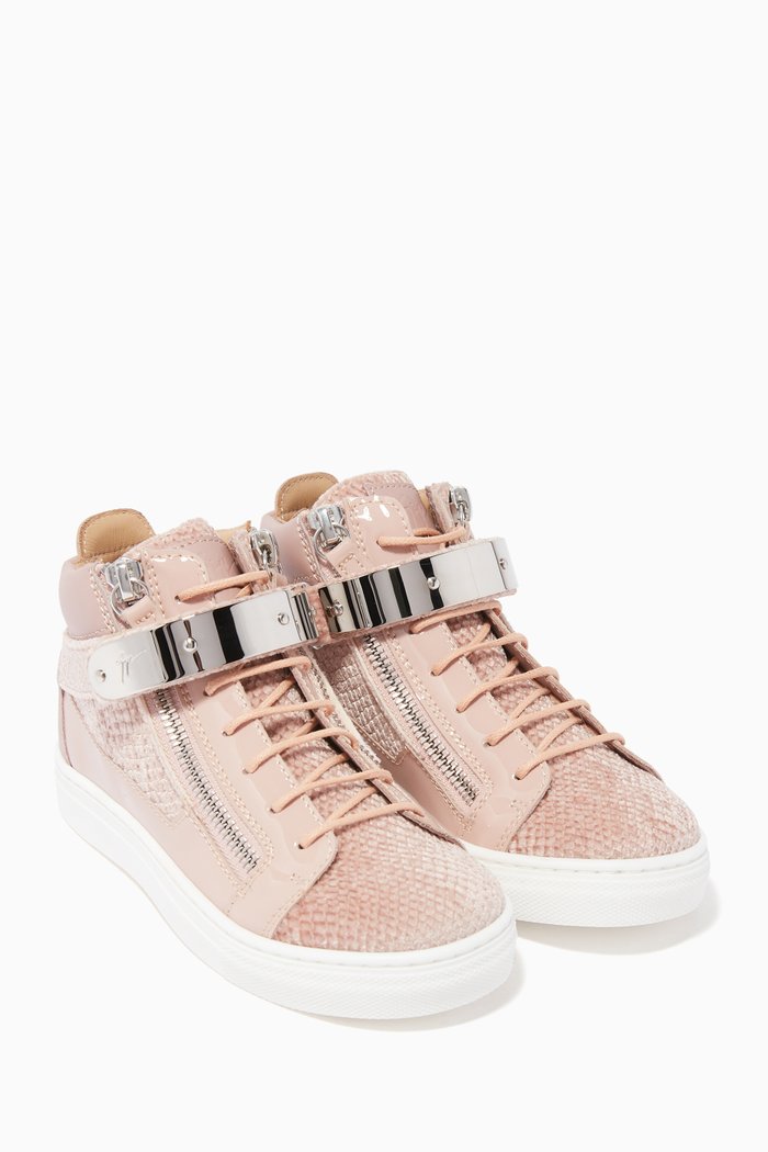 

Kris Velvet High-Top Sneakers, Pink