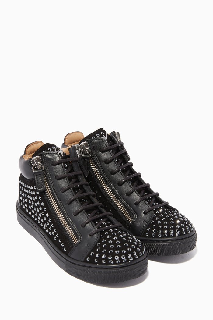 

Kriss Crystal Embellished Sneakers, Black