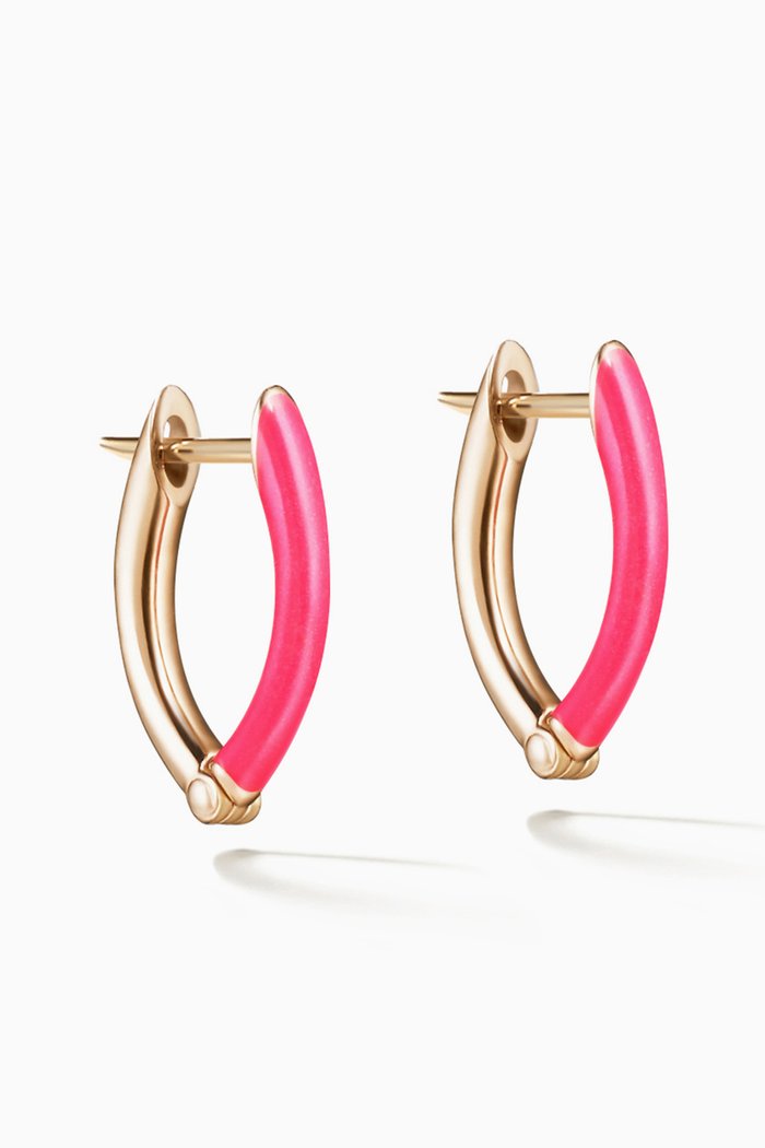 

Cristina Gold & Enamel Small Earrings, Rose gold