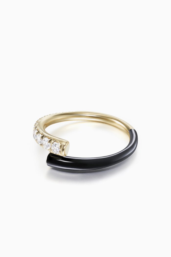 Lola Diamond & Enamel Ring, Yellow