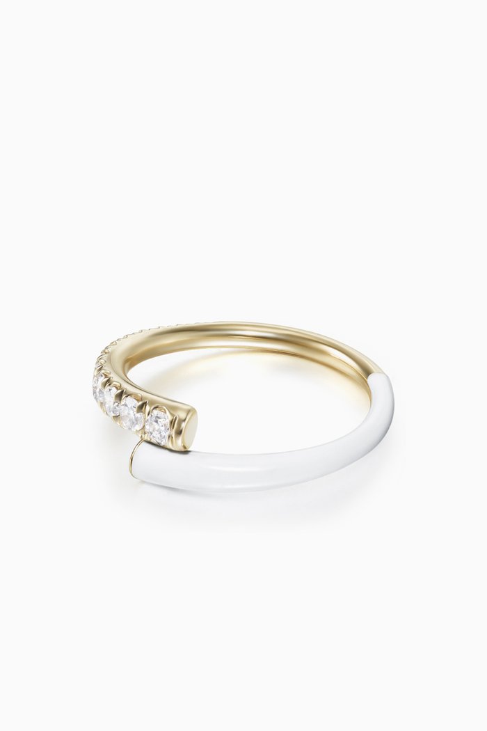 

Lola Diamond & Enamel Ring, Yellow
