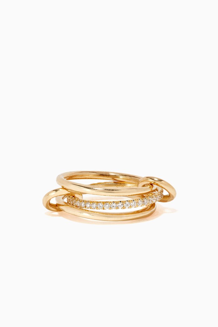 

Sonny Diamond Pavé Linked Rings, Yellow