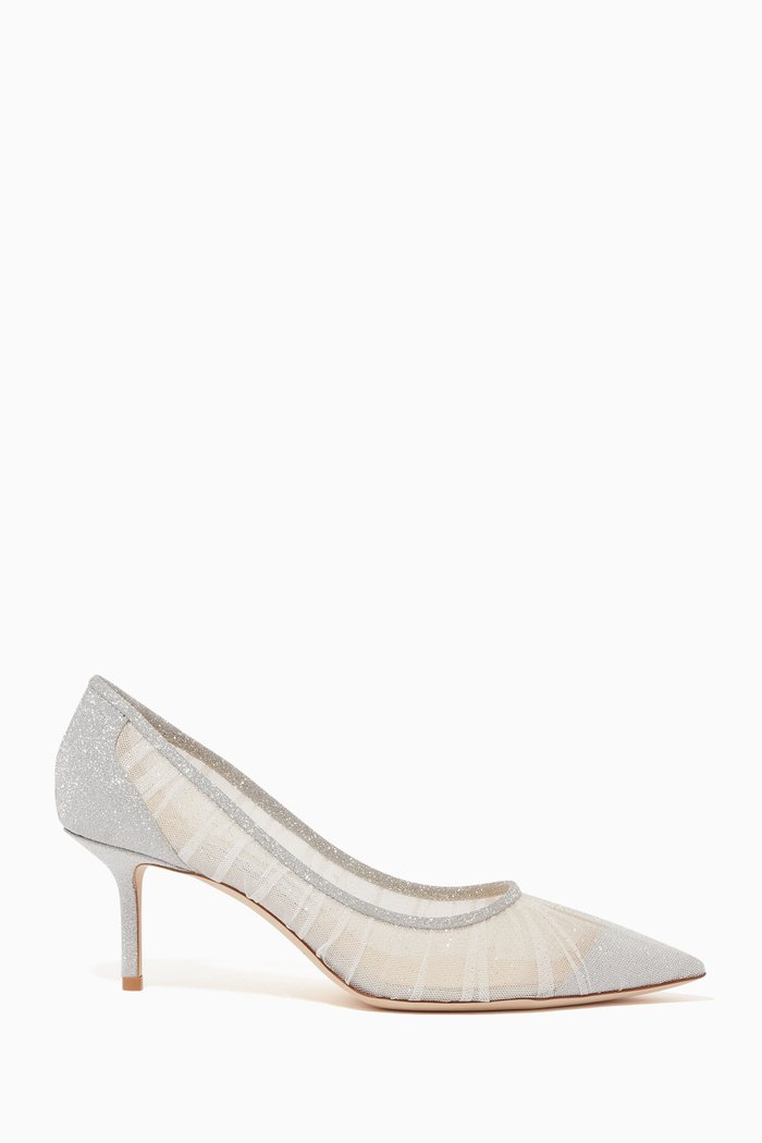 

Love 65 Glitter Fabric Pumps, White