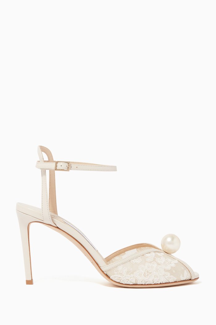 

Sacora 85 Pearl Satin Sandals, White