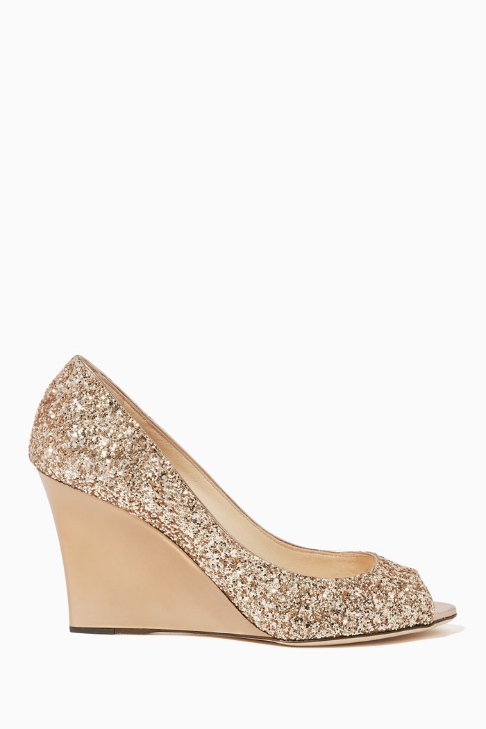 

Baxen Woven Metallic Wedge Heels, Gold