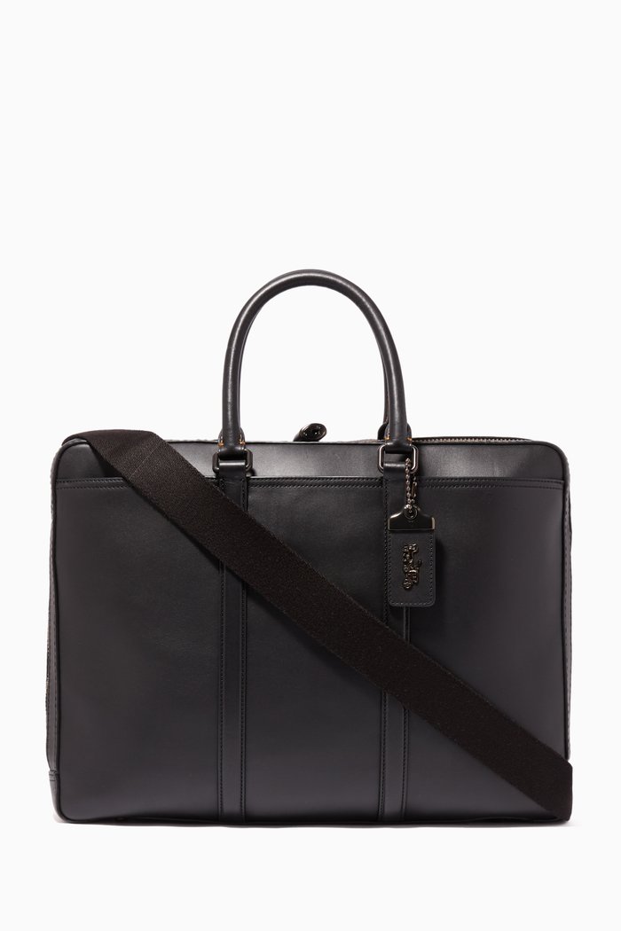 

Metropolitan Slim Leather Briefcase, Black