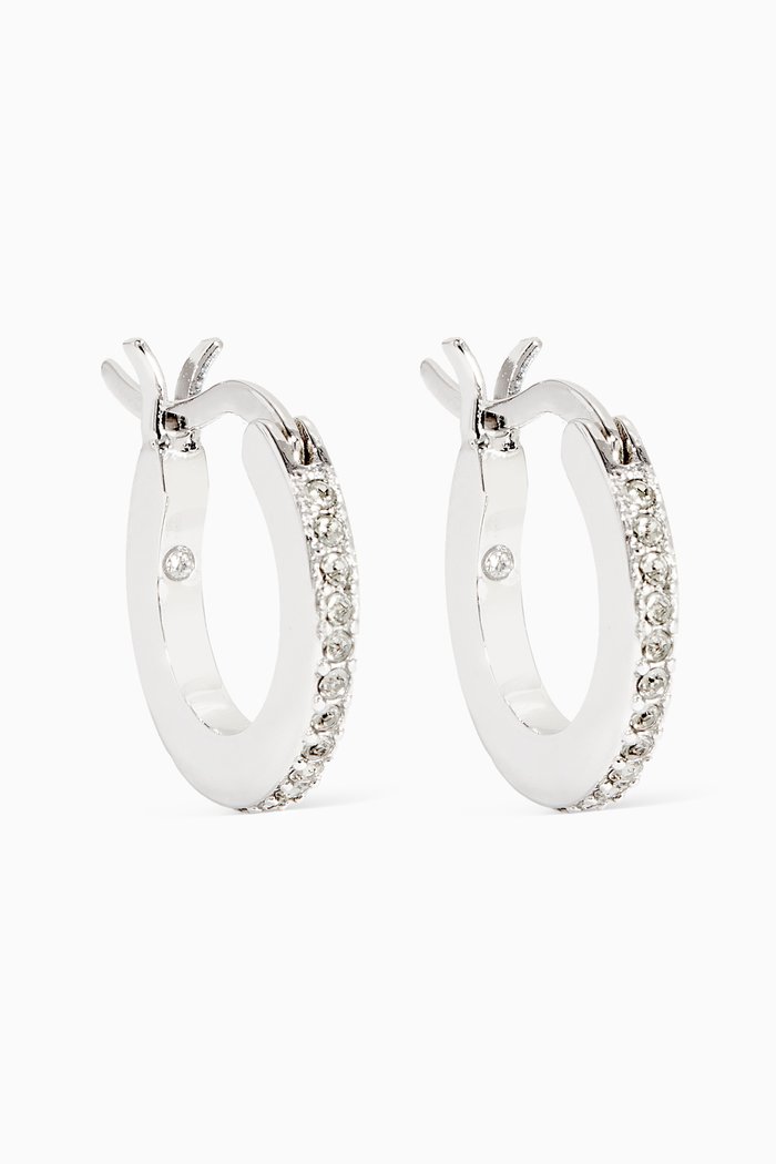

Pavé Huggie Earrings, Silver