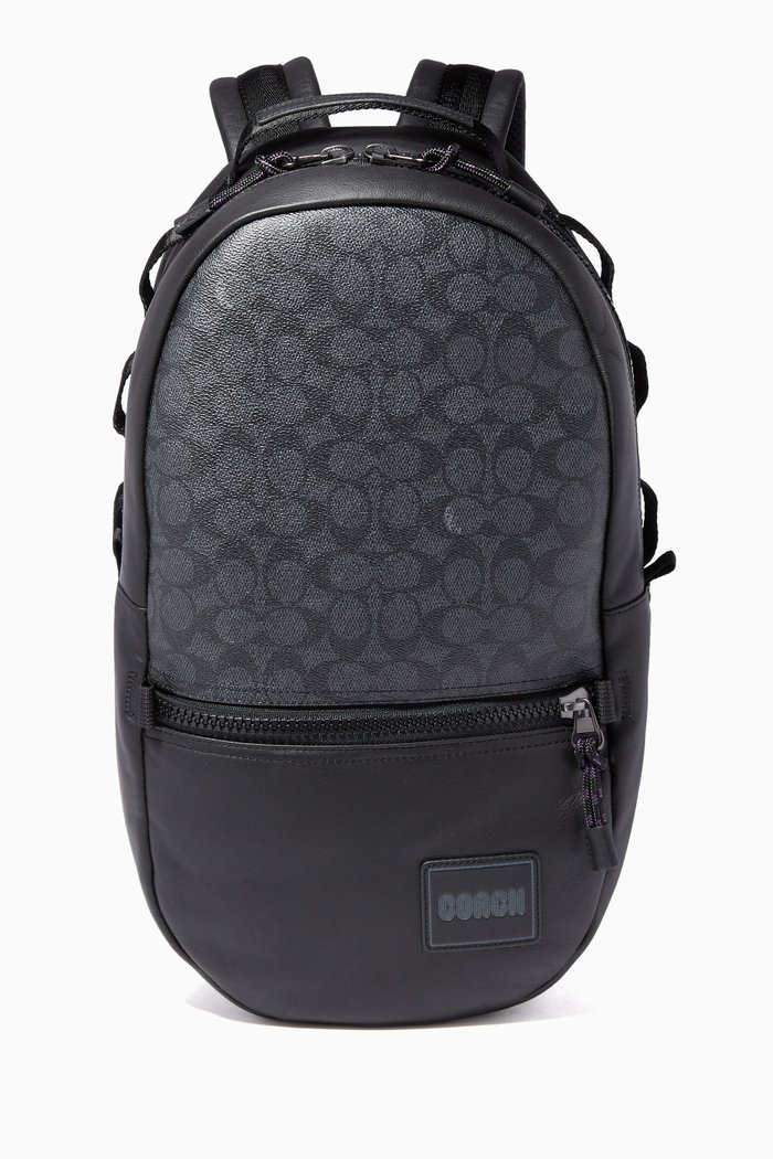 

Pacer Signature Canvas & Leather Backpack, Grey