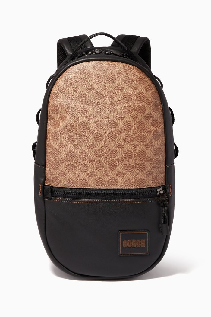 

Pacer Signature Canvas & Leather Backpack, Green