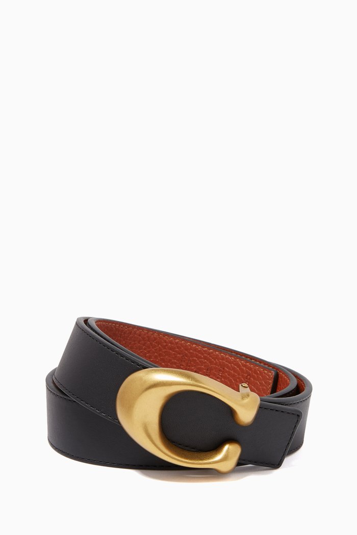

Signature Buckle Reversible 32mm Belt, Black
