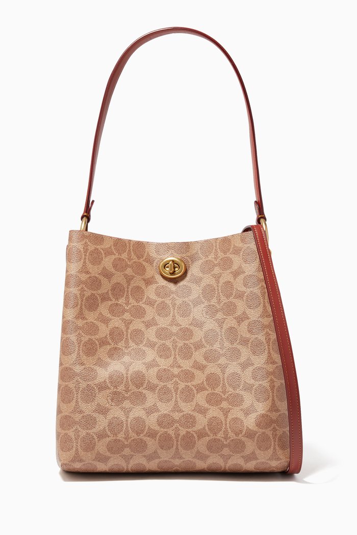 

Charlie Signature Canvas Bucket Bag, Brown