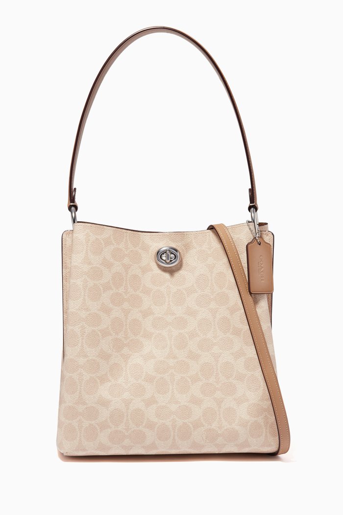 

Charlie Signature Canvas Bucket Bag, Brown