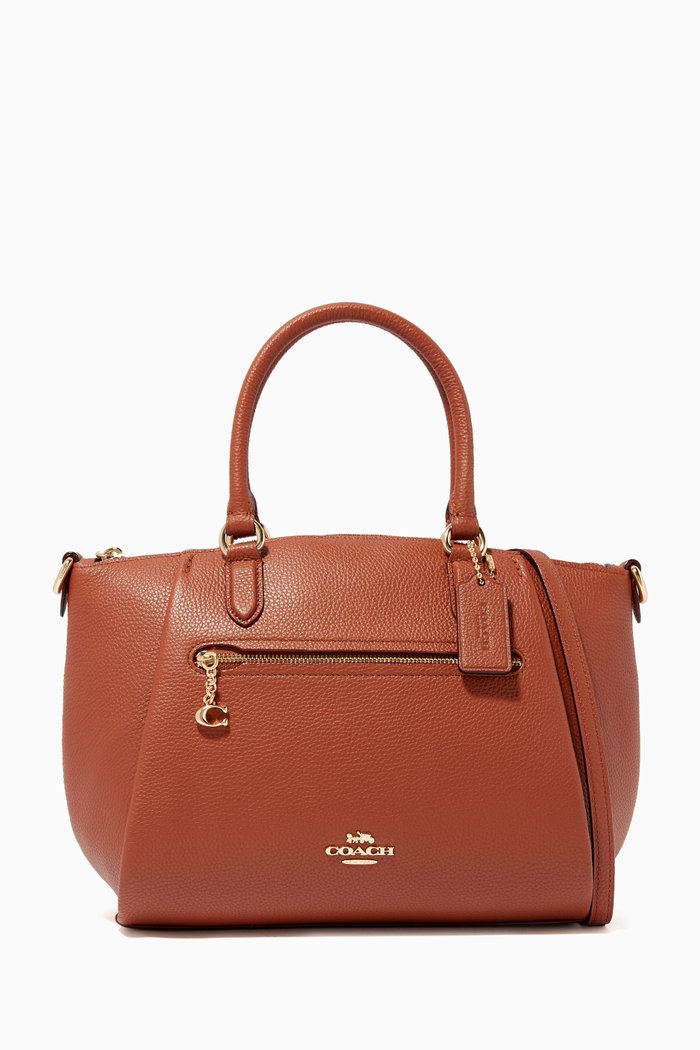 

Elise Pebble Leather Satchel Bag, Brown