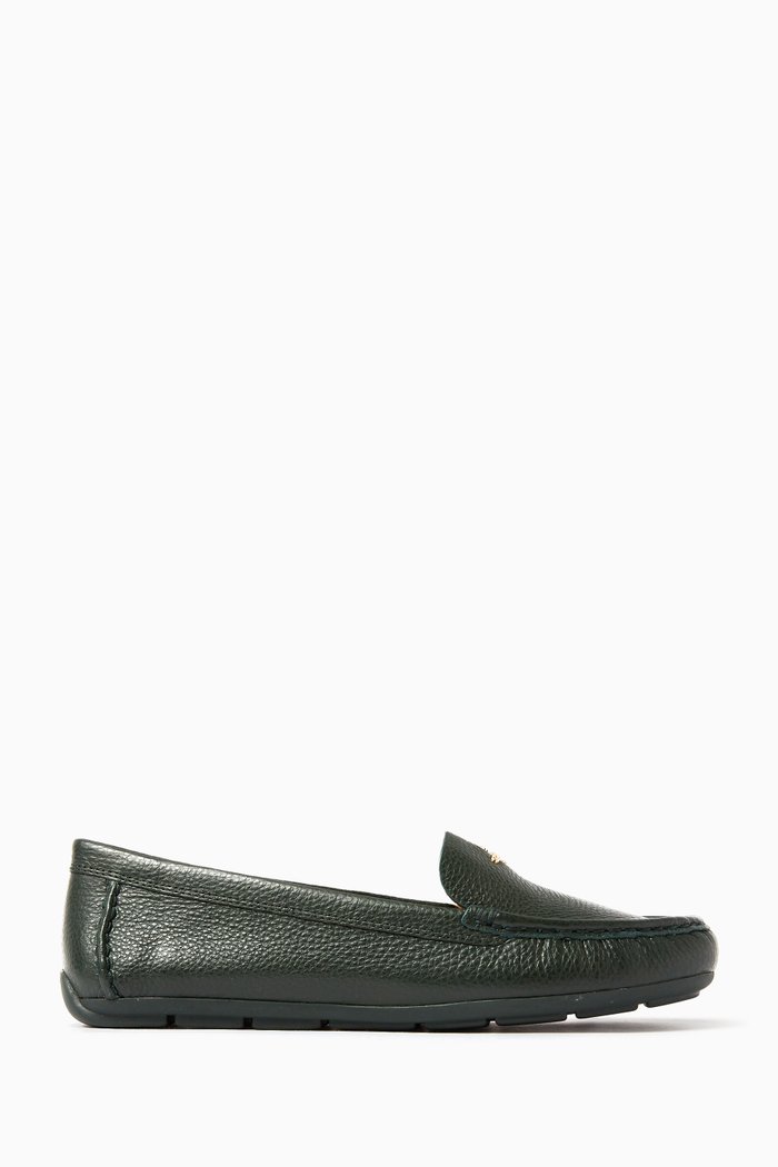 

Marley Round-toe Loafers in Leather, Green