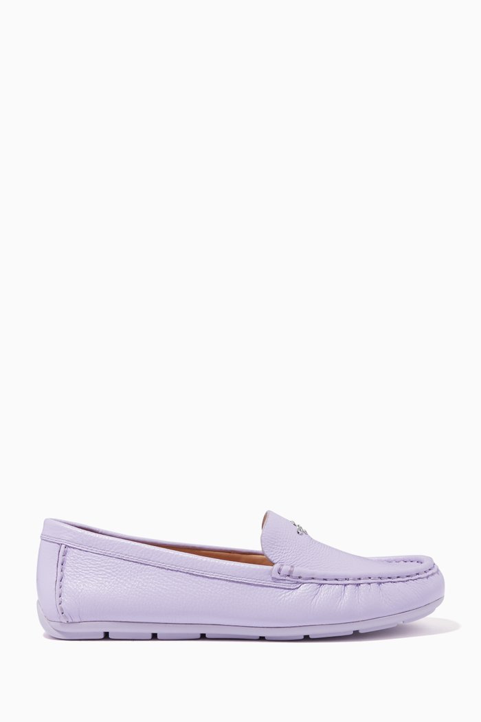 

Marley Driver Shoes in Leather, Purple
