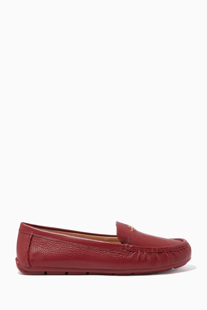 

Marley Round-toe Loafers in Leather, Red