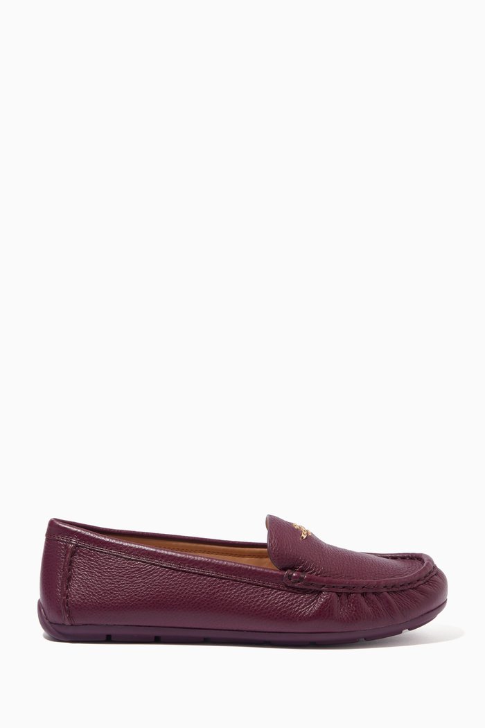 

Marley Round-toe Loafers in Leather, Burgundy
