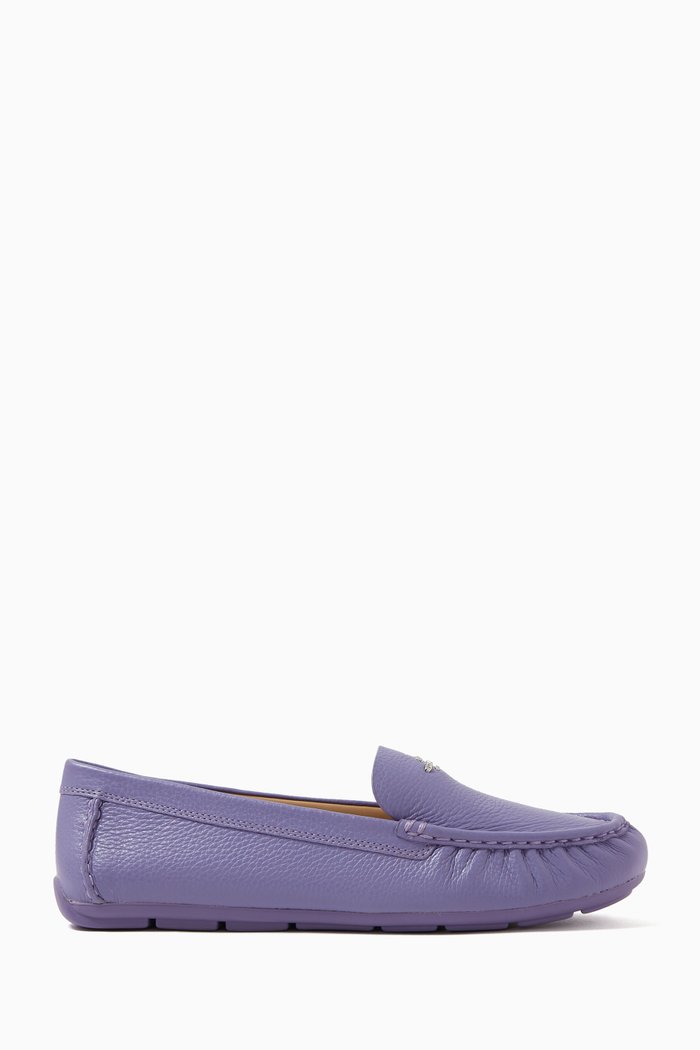 

Marley Round-toe Loafers in Leather, Purple