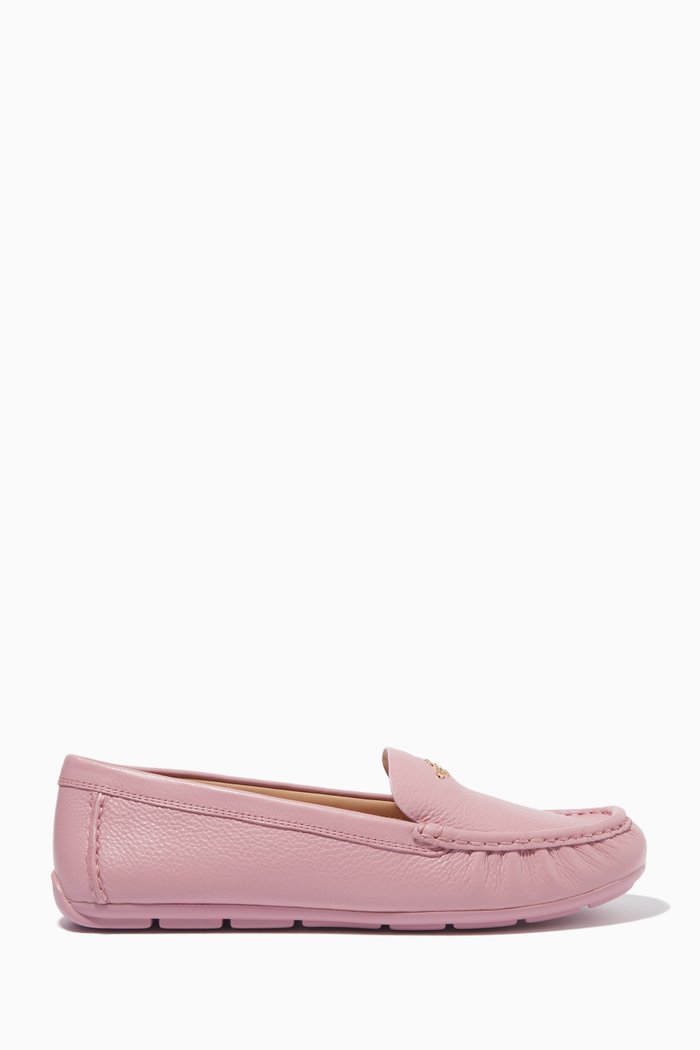 

Marley Round-toe Loafers in Leather, Pink
