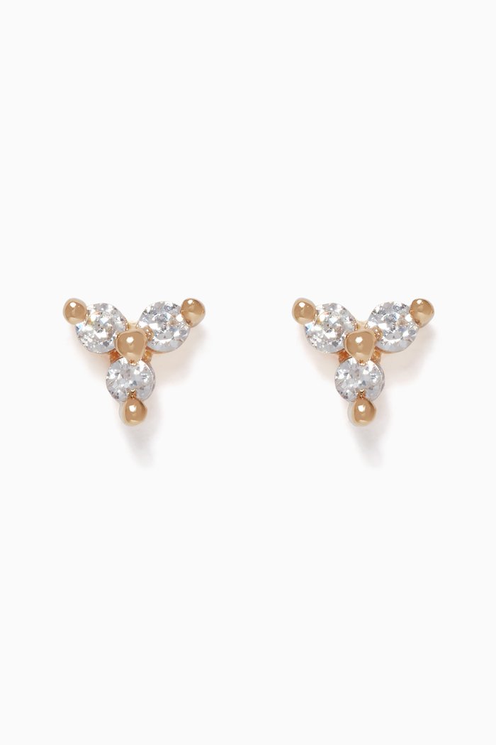 

Trinal Prism Cubic Zirconia Studs, Gold