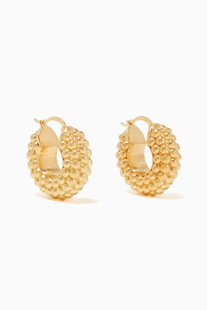 

Baya Beaded Texture Hoops, Gold