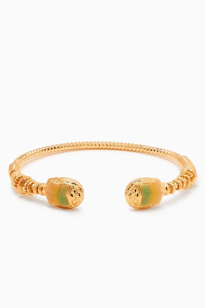 

Duality Scaramouche Twist Bracelet in 24kt Gold Plating, Multicolour
